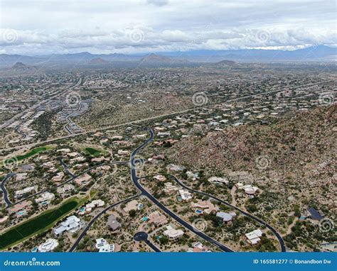 Aerial View Above Golf Course and Luxury Villas, Scottsdale Stock Image ...