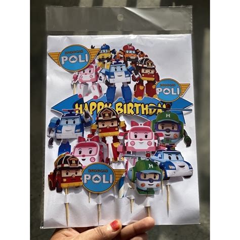 TOPPER CAKE MURAH ROBOCAR POLI | Shopee Malaysia