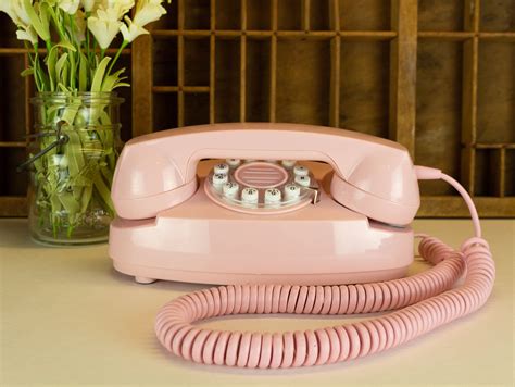 Vintage Pink Telephone - Crosby Pink Analog Phone Vintage Pink Phone Baby Pink Analog Telephone ...