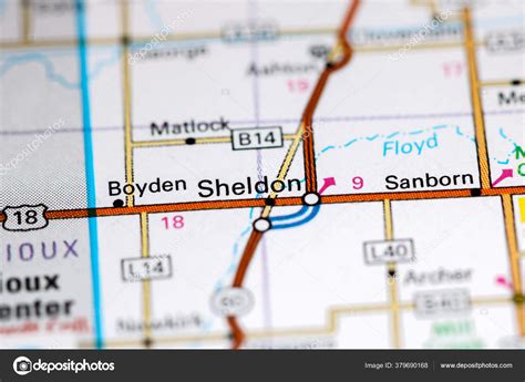 Sheldon Iowa Usa Map Stock Photo by ©aliceinwonderland2020 379690168