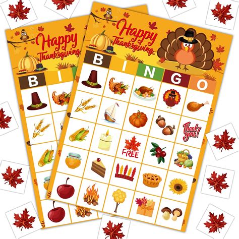 Buy Thanksgiving Bingo Fall Bingo 24 Players Thanksgiving Games for Family Thanksgiving Bingo ...