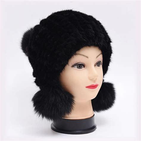 Fur Female Winter Hats Luxury Brand Designer Winter Cap Women Knitted ...