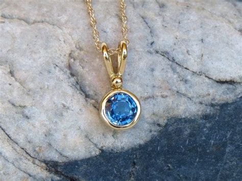 genuine sapphire pendant, blue sapphire pendant, ceylon sapphire, cornflower blue sapphire, 14k ...
