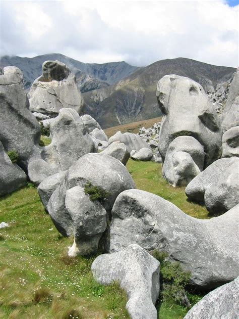 The incredible rock formations at Castle Hill on New Zealand's South Island. Makes fantastic ...