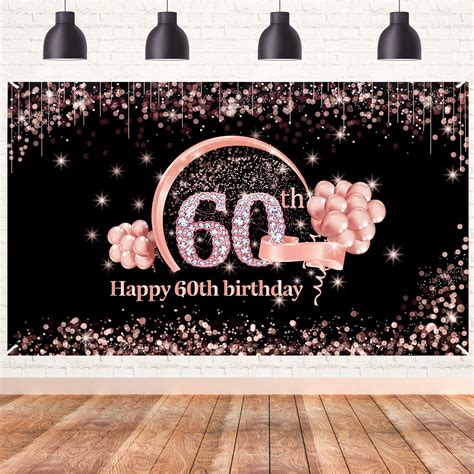 Buy Lnlofen 60th Birthday Banner Decorations Backdrop for Women, Extra Large 60 Year Old ...