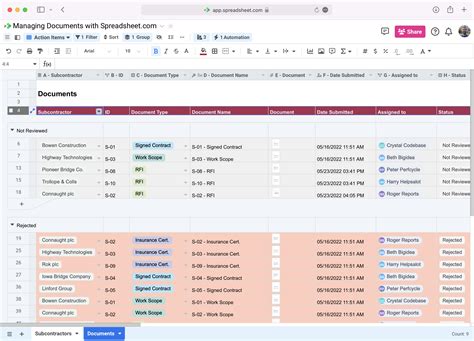 How to Manage & Track Documents with Spreadsheet.com