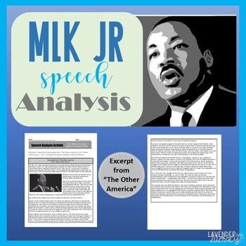 Martin Luther King Speech Analysis by Lavender and Literacy | TpT