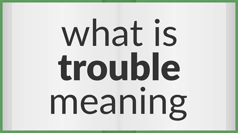 Trouble | meaning of Trouble - YouTube