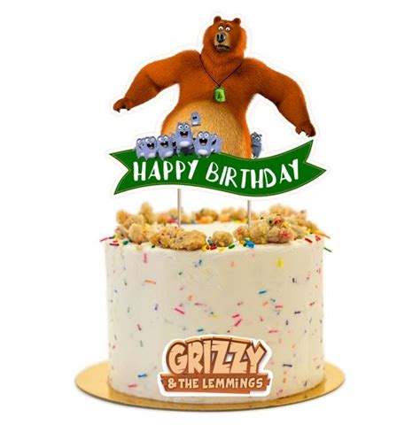 Grizzy and the lemmings cake topper – Artofit