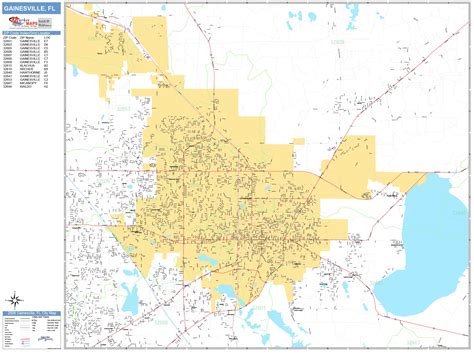 Gainesville Florida Wall Map (Basic Style) by MarketMAPS - MapSales