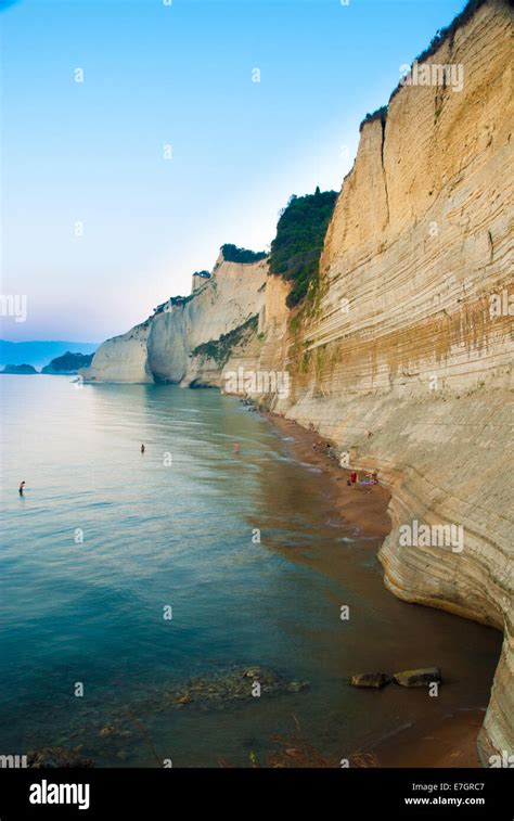 Loggas beach - Peroulades beach - Sunset beach, Corfu Island, Greece Stock Photo - Alamy