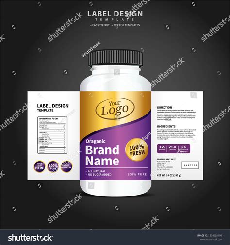 Bottle Label Package Template Design Label Stock Vector (Royalty Free ...