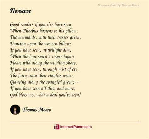 Nonsense Poem by Thomas Moore