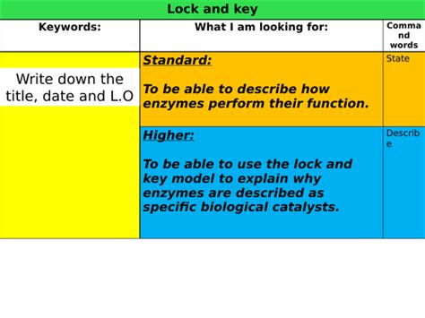 Lock & key theory | Teaching Resources