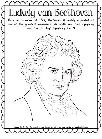 Beethoven Coloring Page | Free Homeschool Deals