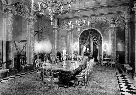 Dining Room, Library and Monkey Loggia - Historic Details