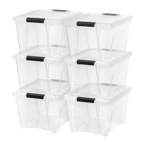 IRIS USA 32 Qt Clear Plastic Storage Box with Latches, 6 Pack - Walmart.com