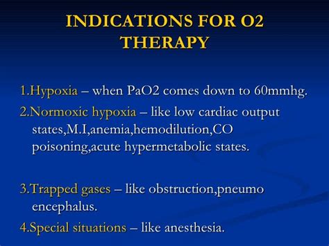 Oxygen therapy