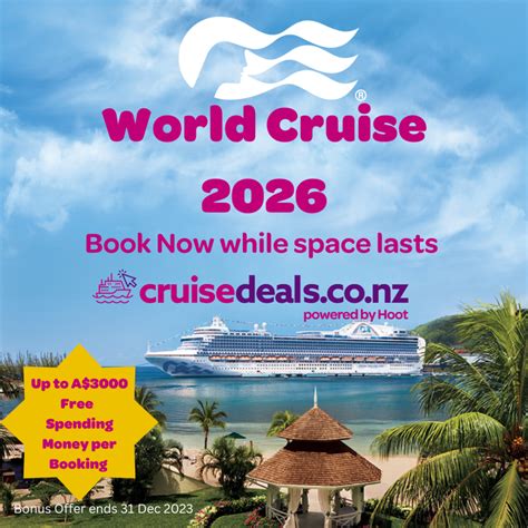 Exclusive offers for Princess World Cruise 2026 roundtrip from Auckland