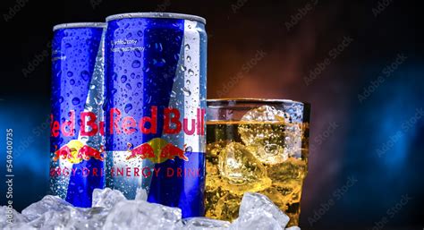 Cans of Red Bull, a popular energy drink Stock Photo | Adobe Stock