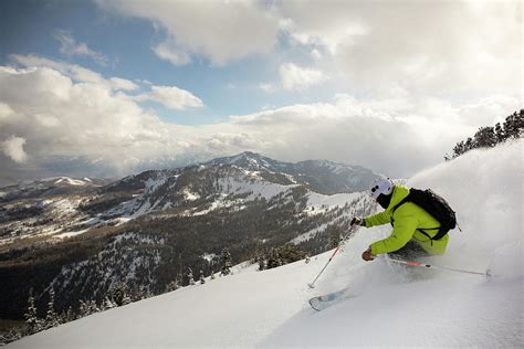 Backcountry Skiing Near Brighton, Utah Photograph by Wray Sinclair ...