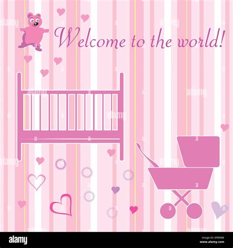 baby girl welcome card design elements vector illustration Stock Vector Image & Art - Alamy