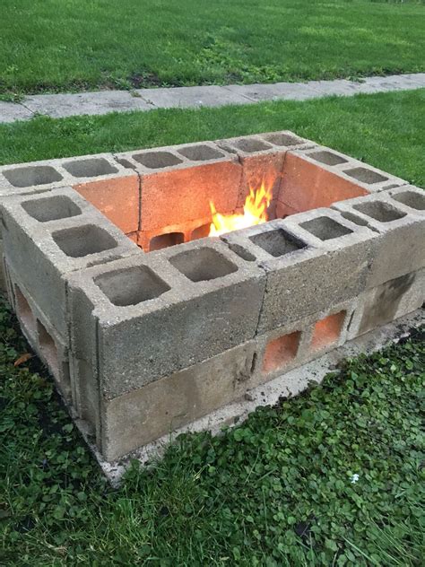 DIY fire pit made from cinder blocks | For the Home | Pinterest | Diy fire pit, Cinder and Backyard