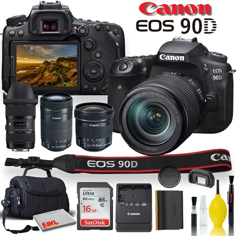 Canon EOS 90D DSLR Camera With 18-135mm Lens, Sigma 18-35mm, Canon EF-S ...