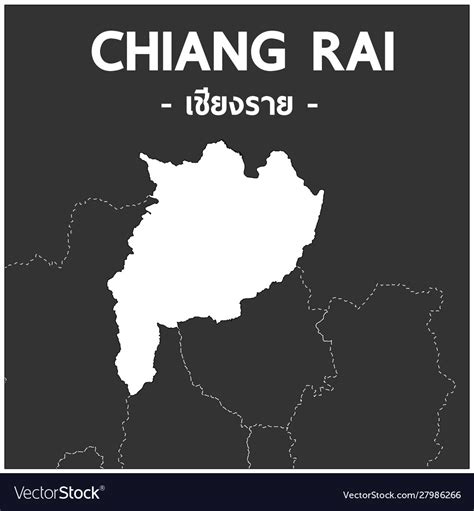 Chiang rai map province thailand Royalty Free Vector Image