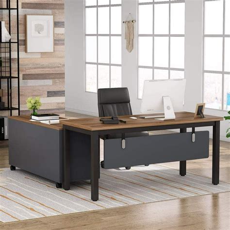 Tribesigns L-Shaped Computer Desk with Storage Drawers Cabinet Set, Large Executive Office Desk ...