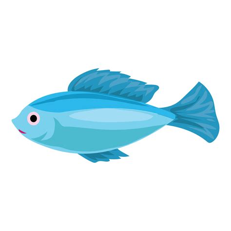 Tropical blue fish icon, cartoon style 14522802 Vector Art at Vecteezy