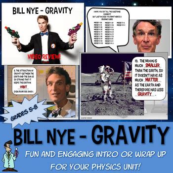 Bill Nye Gravity physics NO PREP worksheet PowerPoint TX TEKS 6.11 B