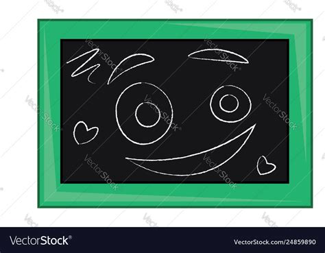 A blackboard with chalk pencil drawings smiley Vector Image