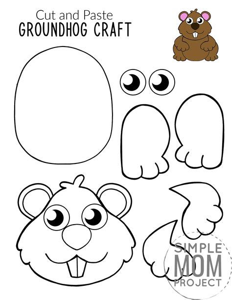 Free Printable Groundhog Craft for Kids | Animal crafts for kids, Easy ...