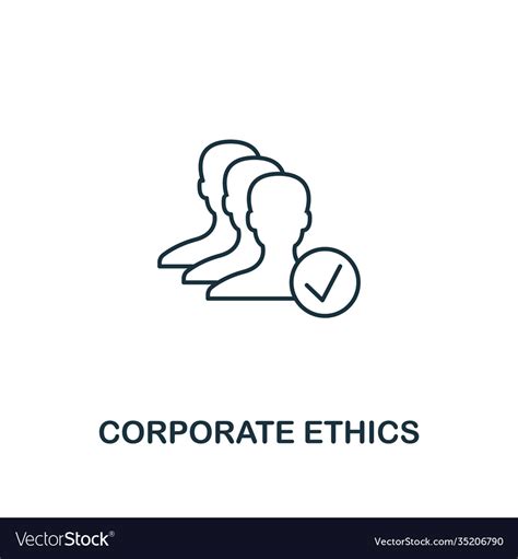 Corporate ethics icon thin line design symbol Vector Image