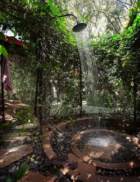 stony centre rainforest outdoor shower head | Interior Design Ideas