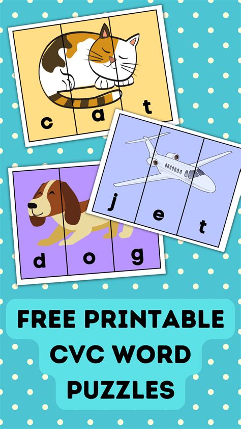 Free Printable CVC Word Puzzles | Cvc activities, Cvc words, Cvc word ...