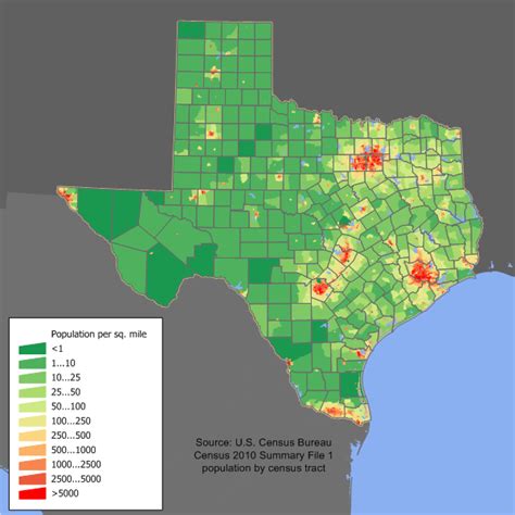 Texas population density map [OS][600x600] : MapPorn