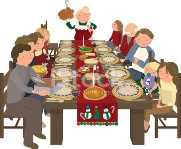 Family Christmas Dinner Table Stock Clipart | Royalty-Free | FreeImages