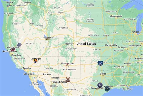 Pacific Coast League Teams Map with logos | Pacific Coast League Teams ...