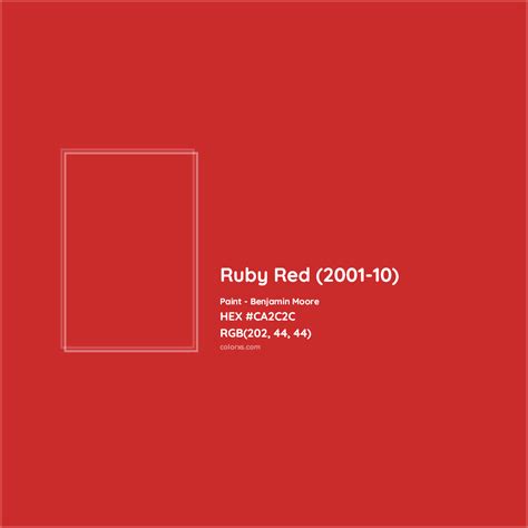 Benjamin Moore Ruby Red (2001-10) Paint color codes, similar paints and colors - colorxs.com