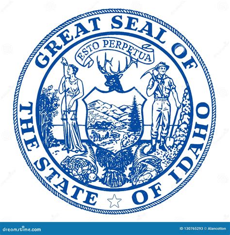 Idaho State Seal stock illustration. Illustration of drawing - 130765293