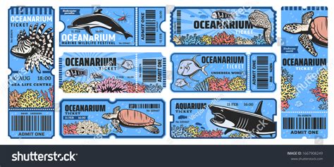 Oceanarium Park Tickets Aquarium Zoo Sea Stock Vector (Royalty Free) 1667908249