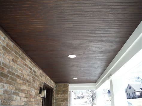 4X8 Fir Beaded Panel - stained | Porch ceiling, Vinyl beadboard