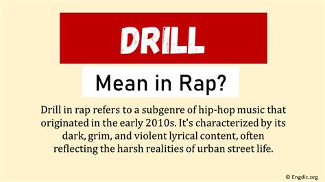 What Does Drill Mean In Rap? (Origin & Usage) - EngDic