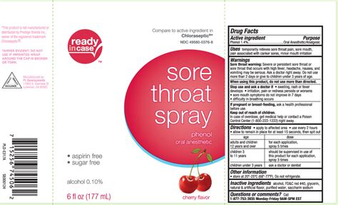 NDC 49580-0376 Sore Throat Readyincase Images - Packaging, Labeling & Appearance
