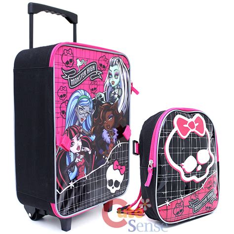 Monster High Rolling Luggage Suite Case with 10" Small Backpack Set