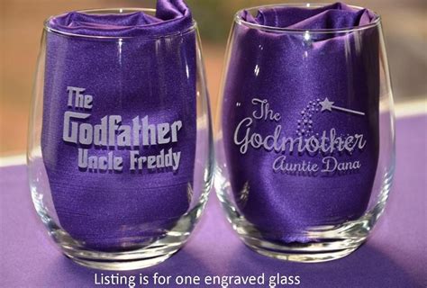 Godparent Personalized Engraved Glass Baptism Gift | Etsy | Godparent gifts, Godmother, God parents