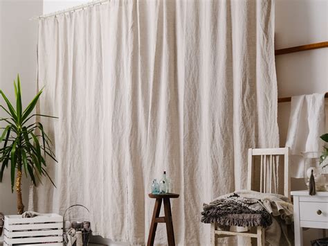 Linen Curtains Shabby chic Farmhouse Curtain Panels set | Etsy