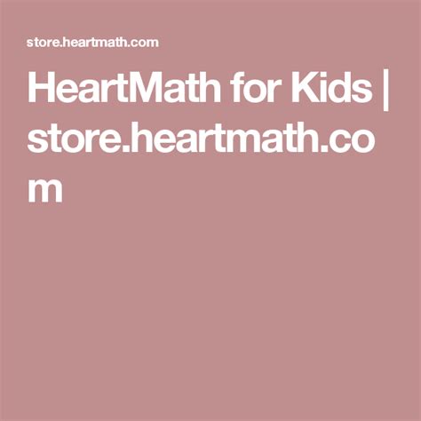 HeartMath for Kids | store.heartmath.com | Self regulation, Kids, Children